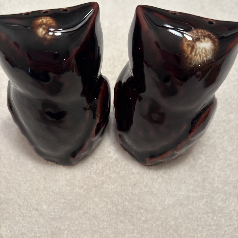 Vintage Owl Salt And Pepper Shakers Shaker Ceramic Brown